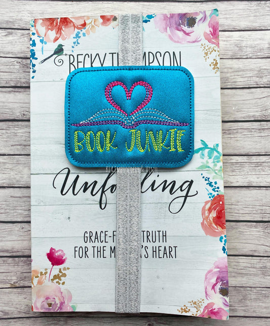 Book Junkie - Book Band - Embroidery Design, Digital File