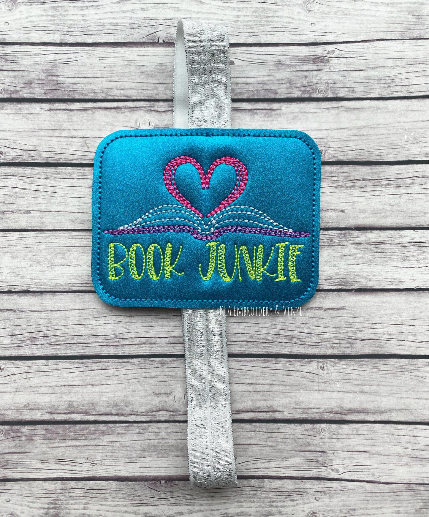Book Junkie - Book Band - Embroidery Design, Digital File