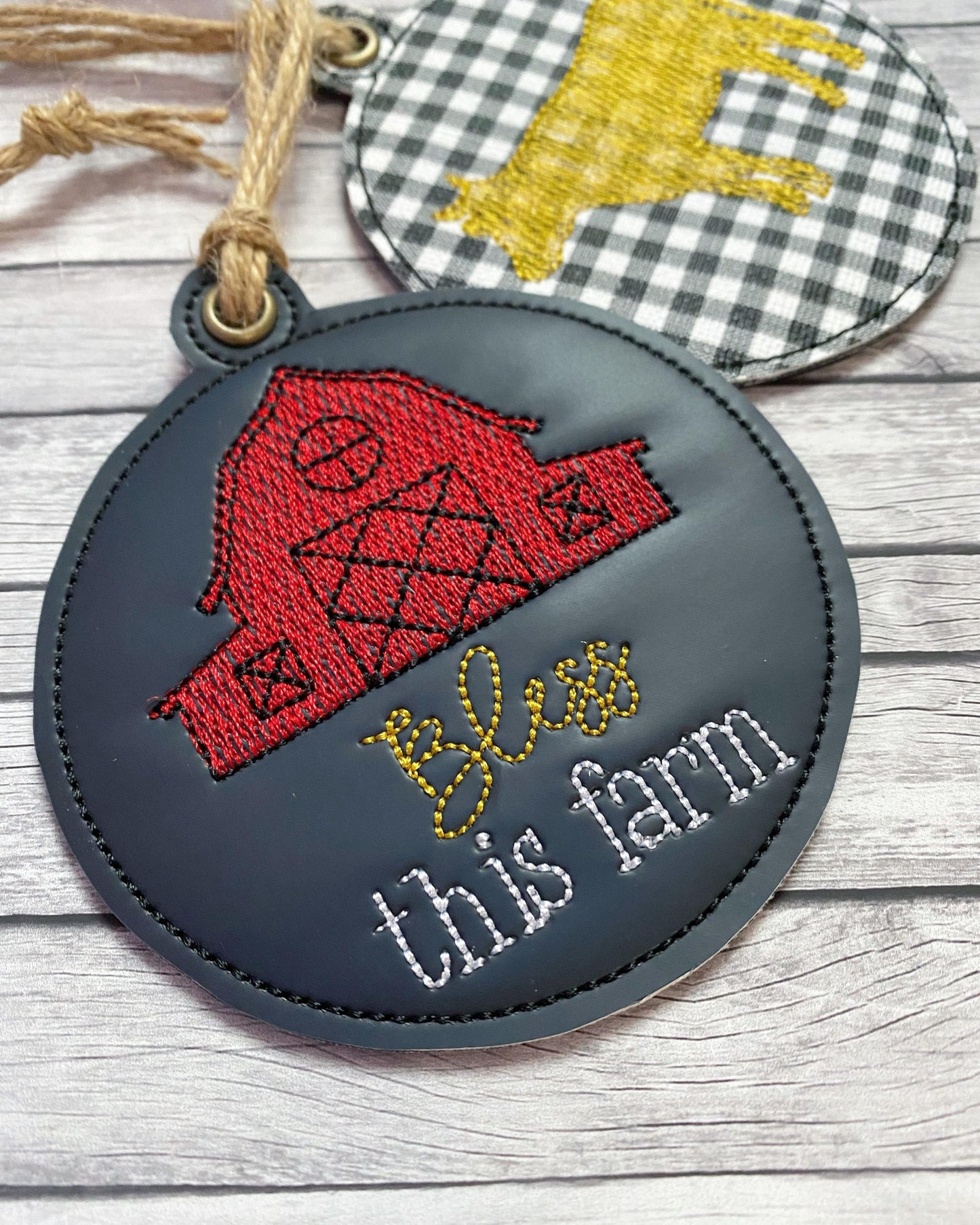 Farmhouse Christmas Ornament Set - Digital File - Embroidery Design