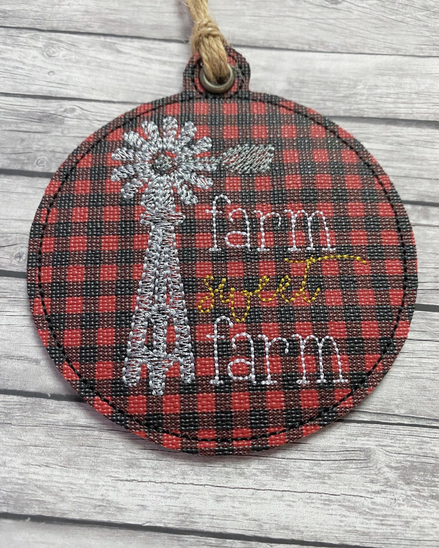 Farmhouse Christmas Ornament Set - Digital File - Embroidery Design