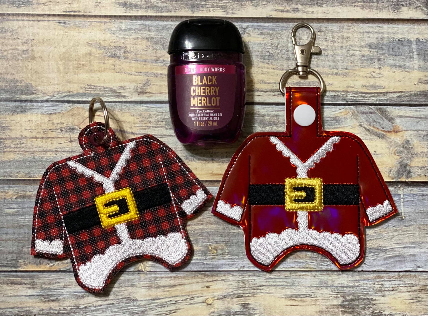 Santa Suit Sanitizer Holders - Embroidery File, DIGITAL Embroidery DESIGN