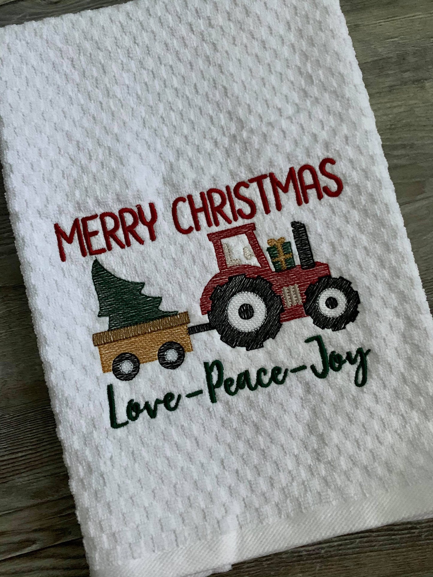 Merry Christmas Love Peace Joy - 2 Sizes - Digital Embroidery Design