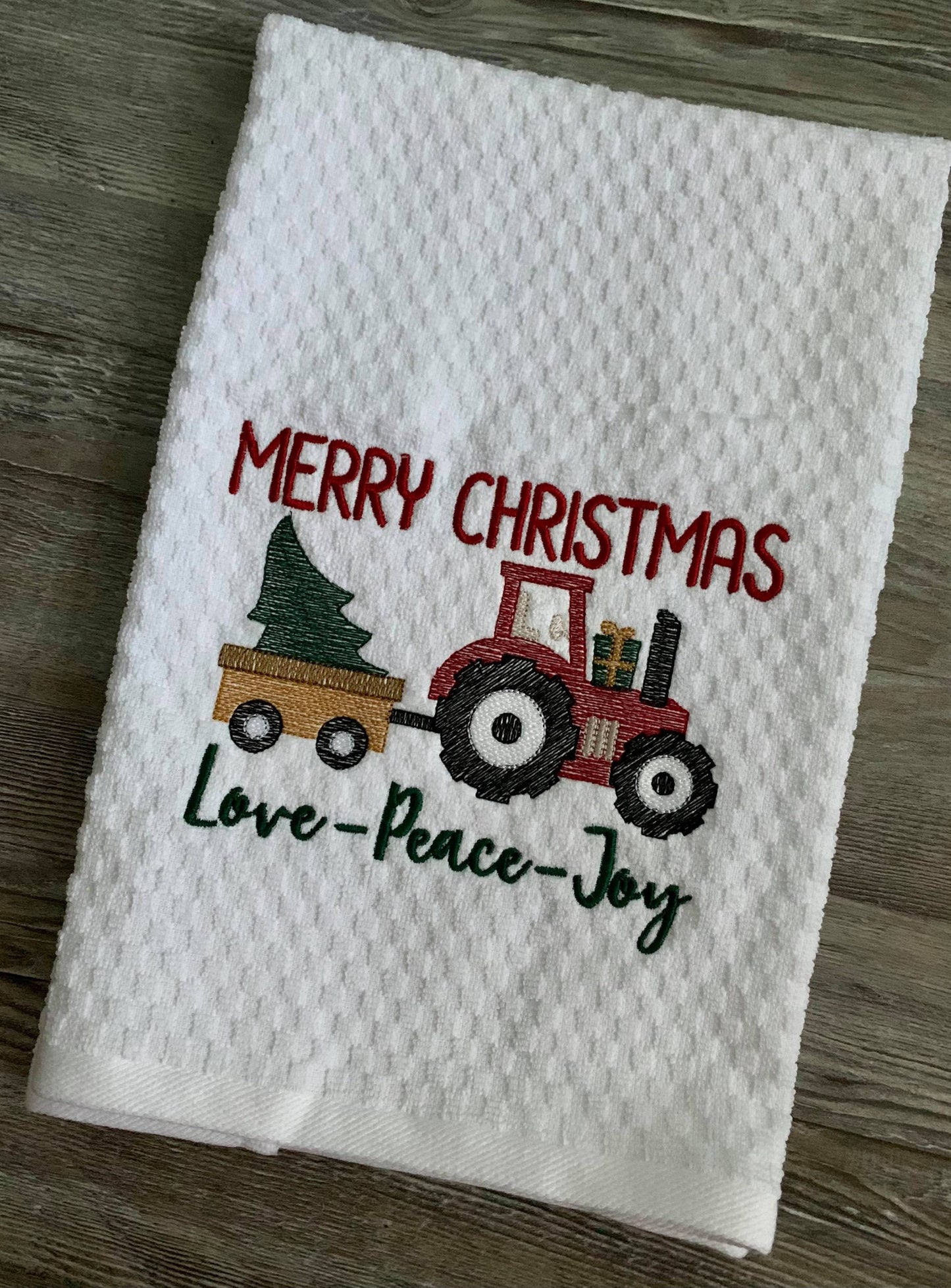 Merry Christmas Love Peace Joy - 2 Sizes - Digital Embroidery Design