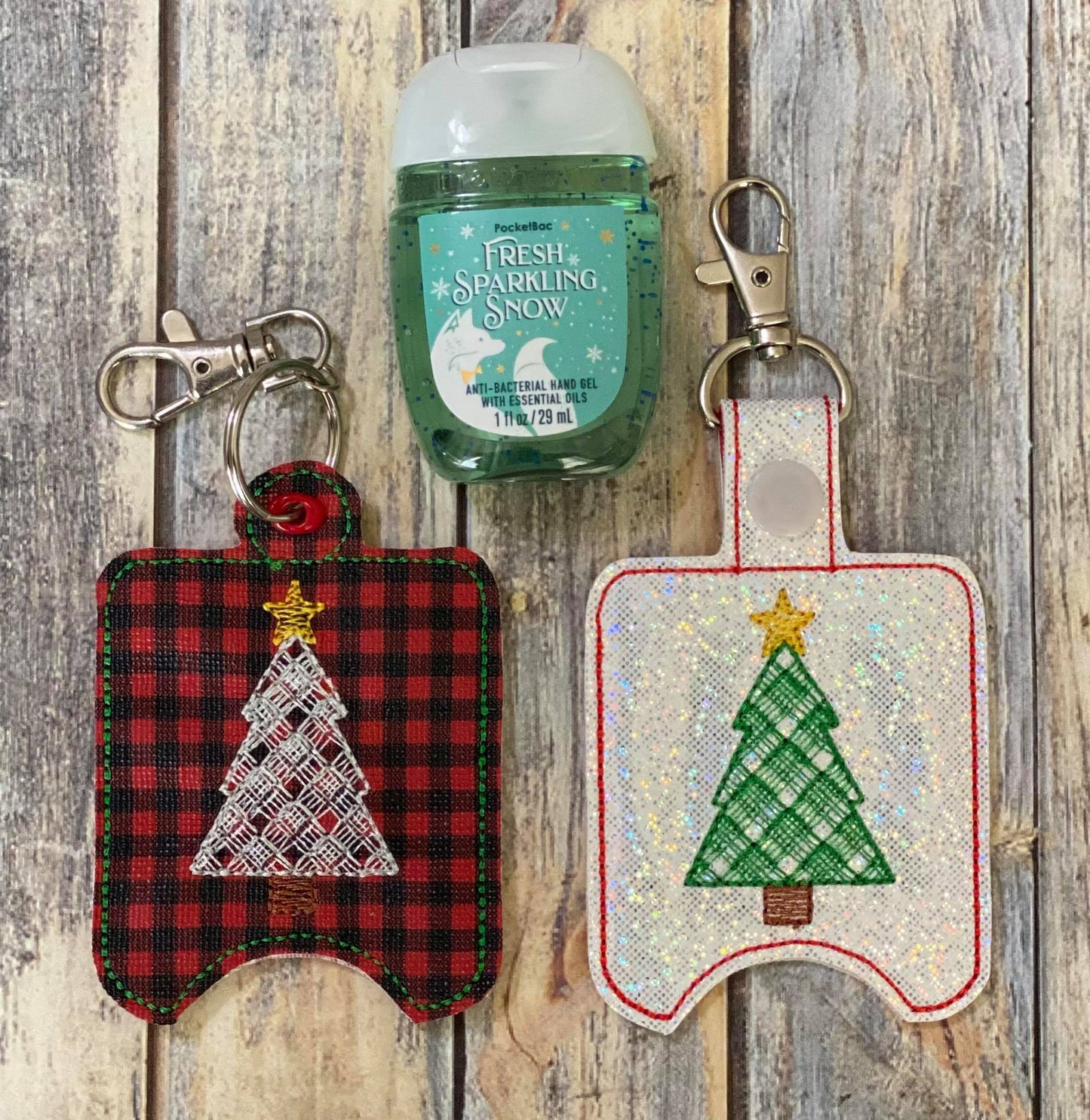 Plaid Tree Sanitizer Holders - DIGITAL Embroidery DESIGN