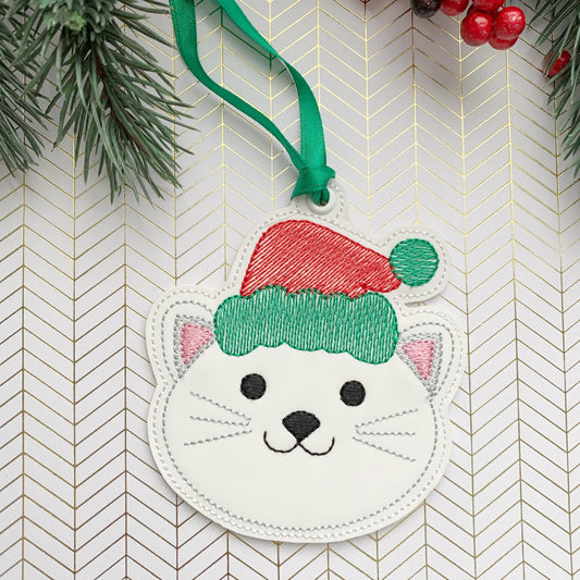 Christmas Cat Ornament - Digital Embroidery Design