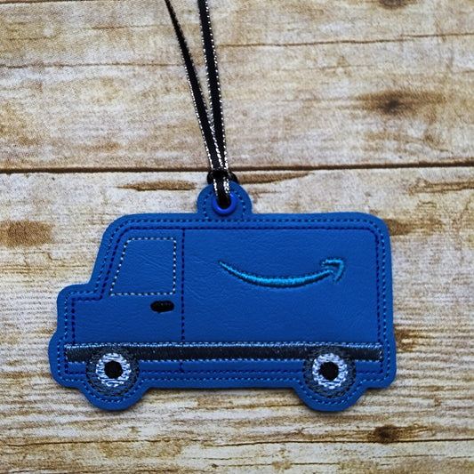 Blue Delivery Truck Ornament - Digital Embroidery Design