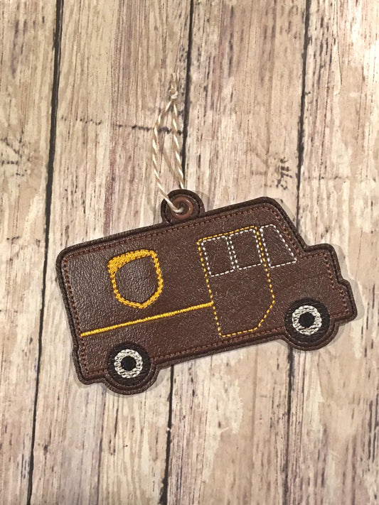 Brown Delivery Truck Ornament - Digital Embroidery Design