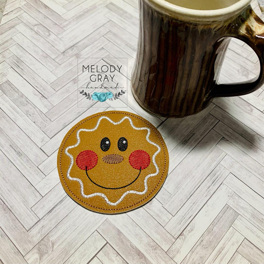 Gingerbread Coaster 4x4 - DIGITAL Embroidery DESIGN