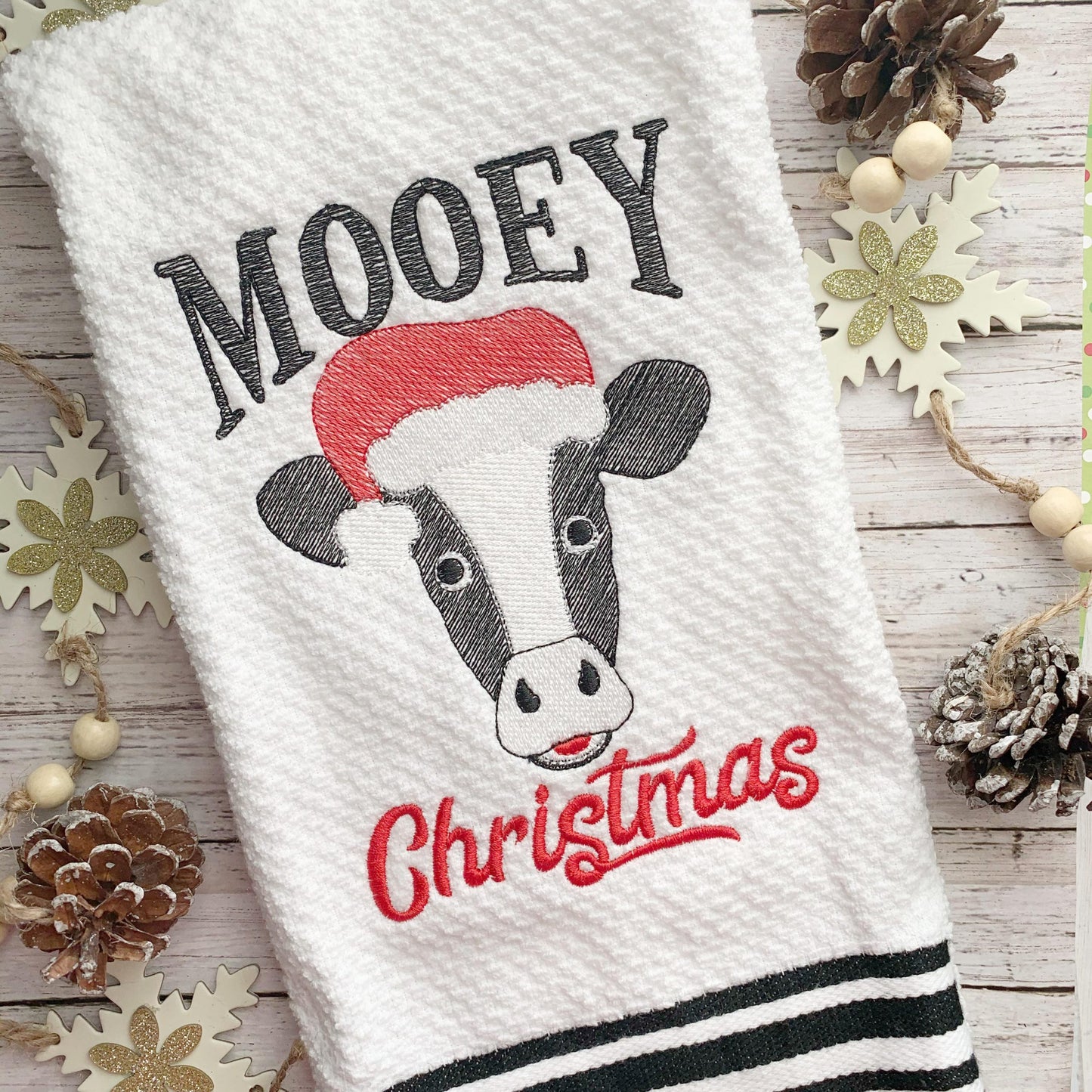 Mooey Christmas - 2 sizes - Digital Embroidery Design