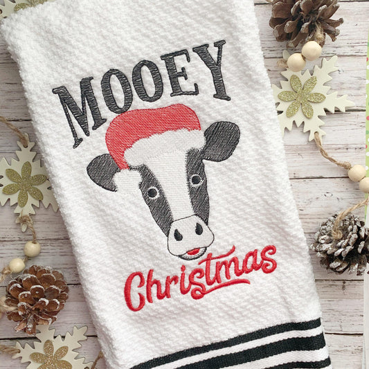 Mooey Christmas - 2 sizes - Digital Embroidery Design
