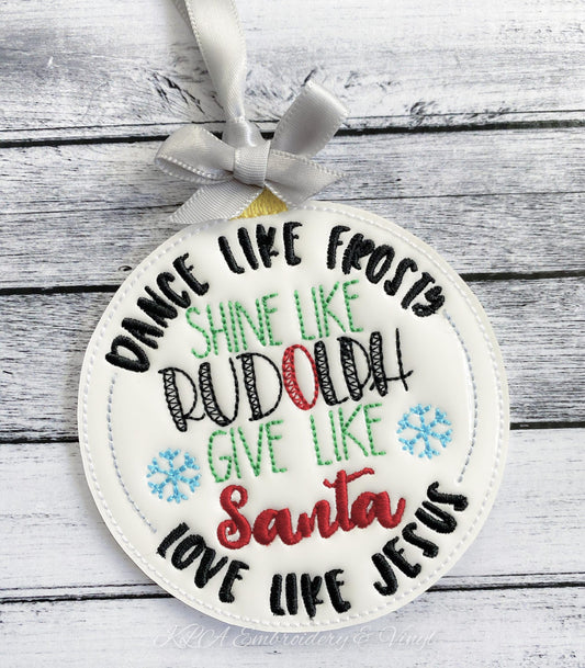 Dance shine give love Ornament - Digital Embroidery Design