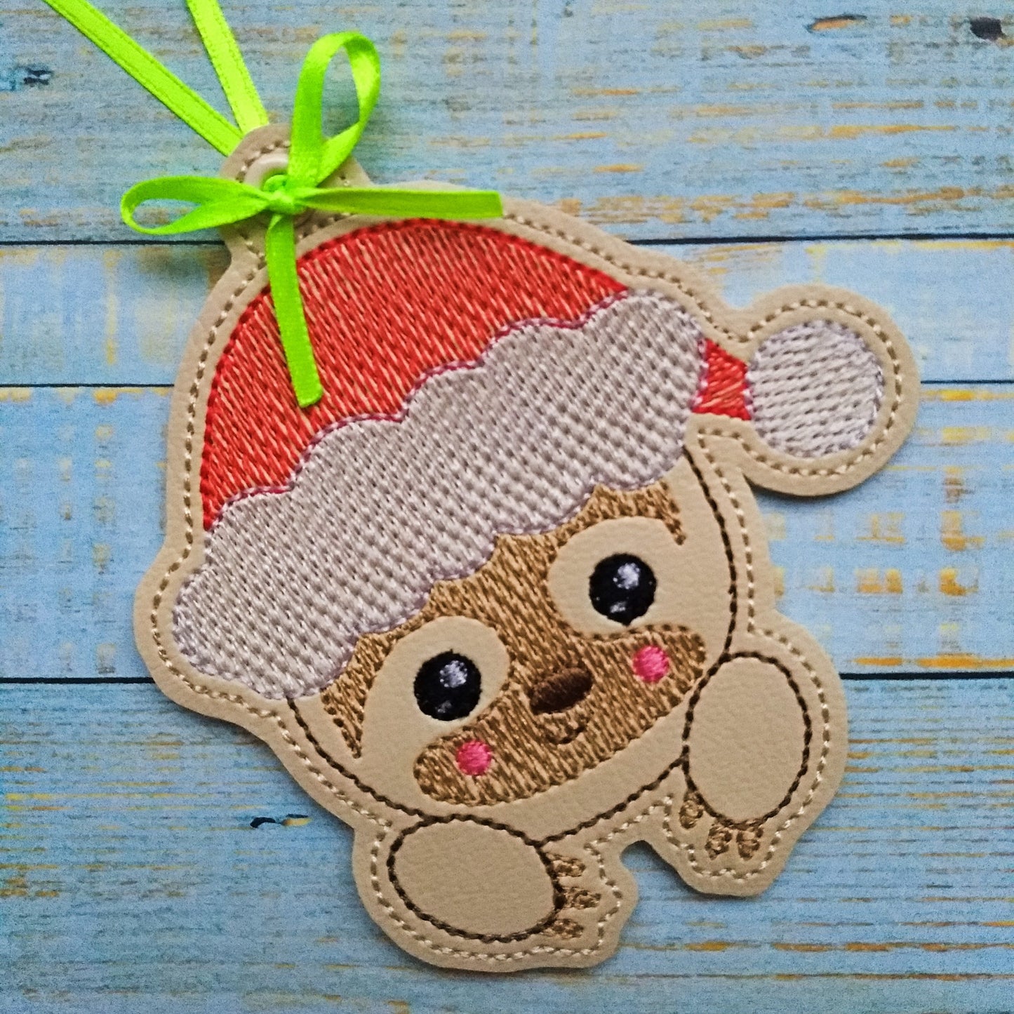 Santa Sloth Ornament - Digital Embroidery Design