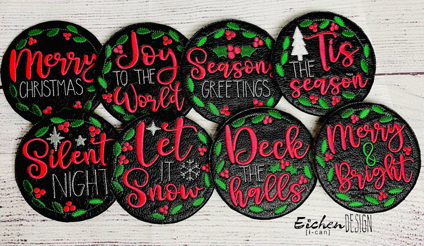 Holiday Frame Coaster Set 4x4 - DIGITAL Embroidery DESIGN