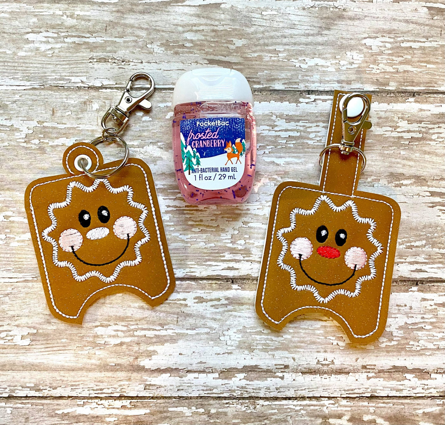 Gingerbread Sanitizer Holders - DIGITAL Embroidery DESIGN