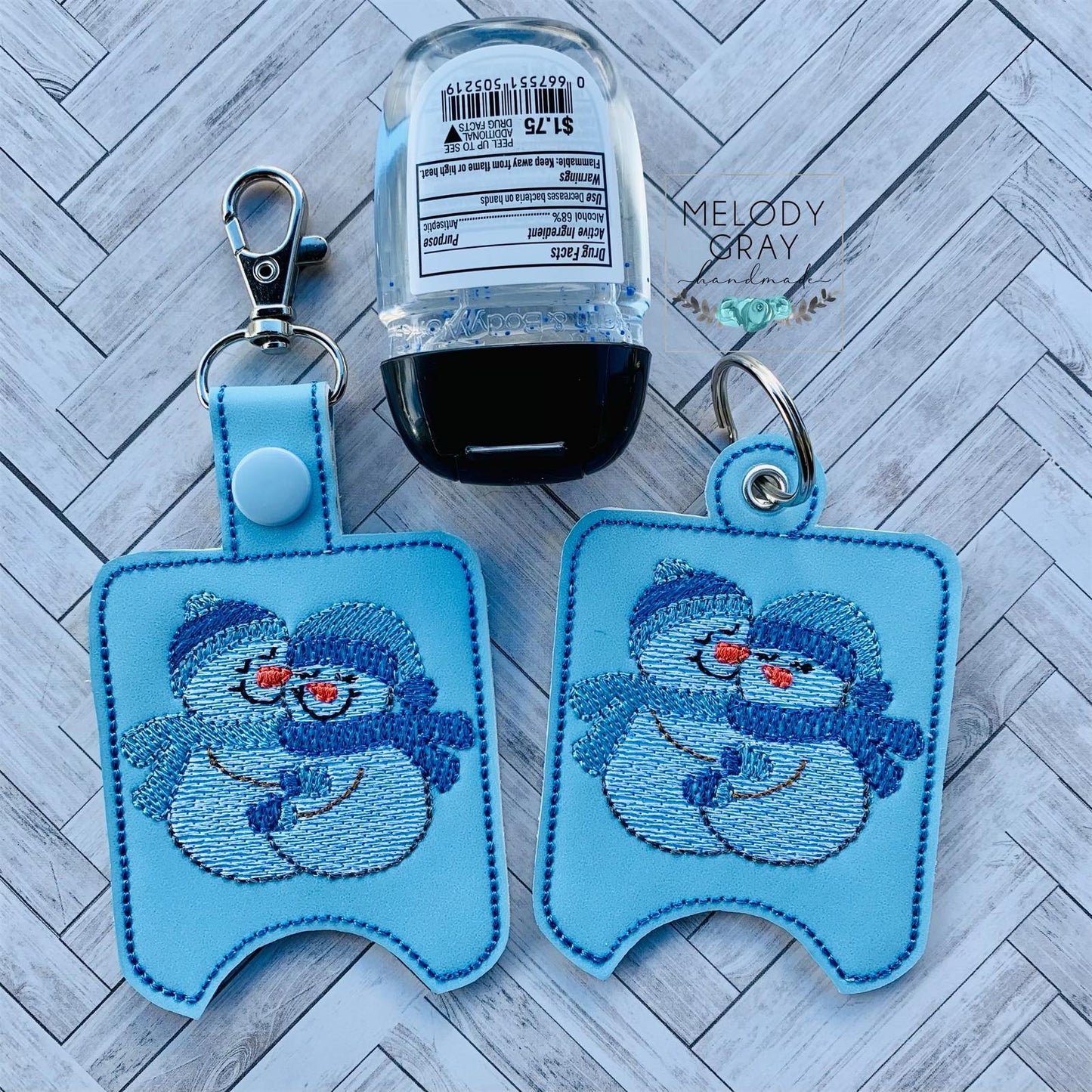 Hugging Snowmen Sanitizer Holders - DIGITAL Embroidery DESIGN