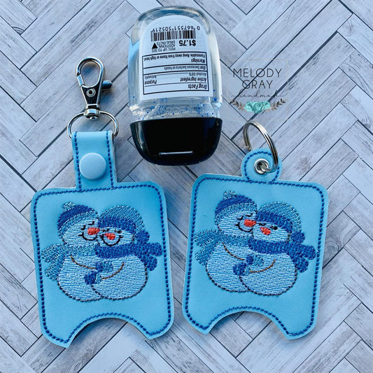 Hugging Snowmen Sanitizer Holders - DIGITAL Embroidery DESIGN