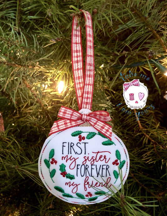 Sister Ornament - Digital Embroidery Design