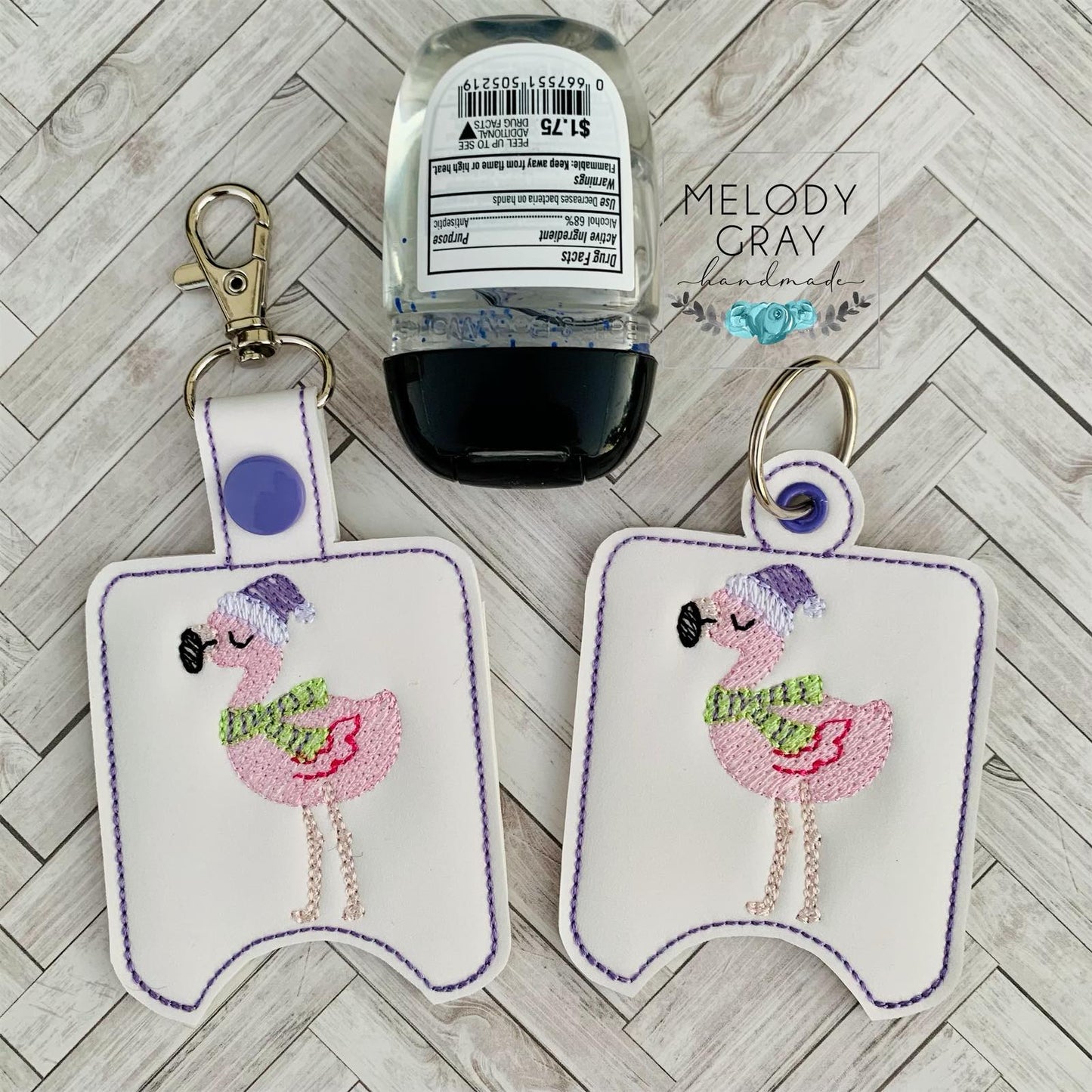 Santa Flamingo Sanitizer Holders - DIGITAL Embroidery DESIGN