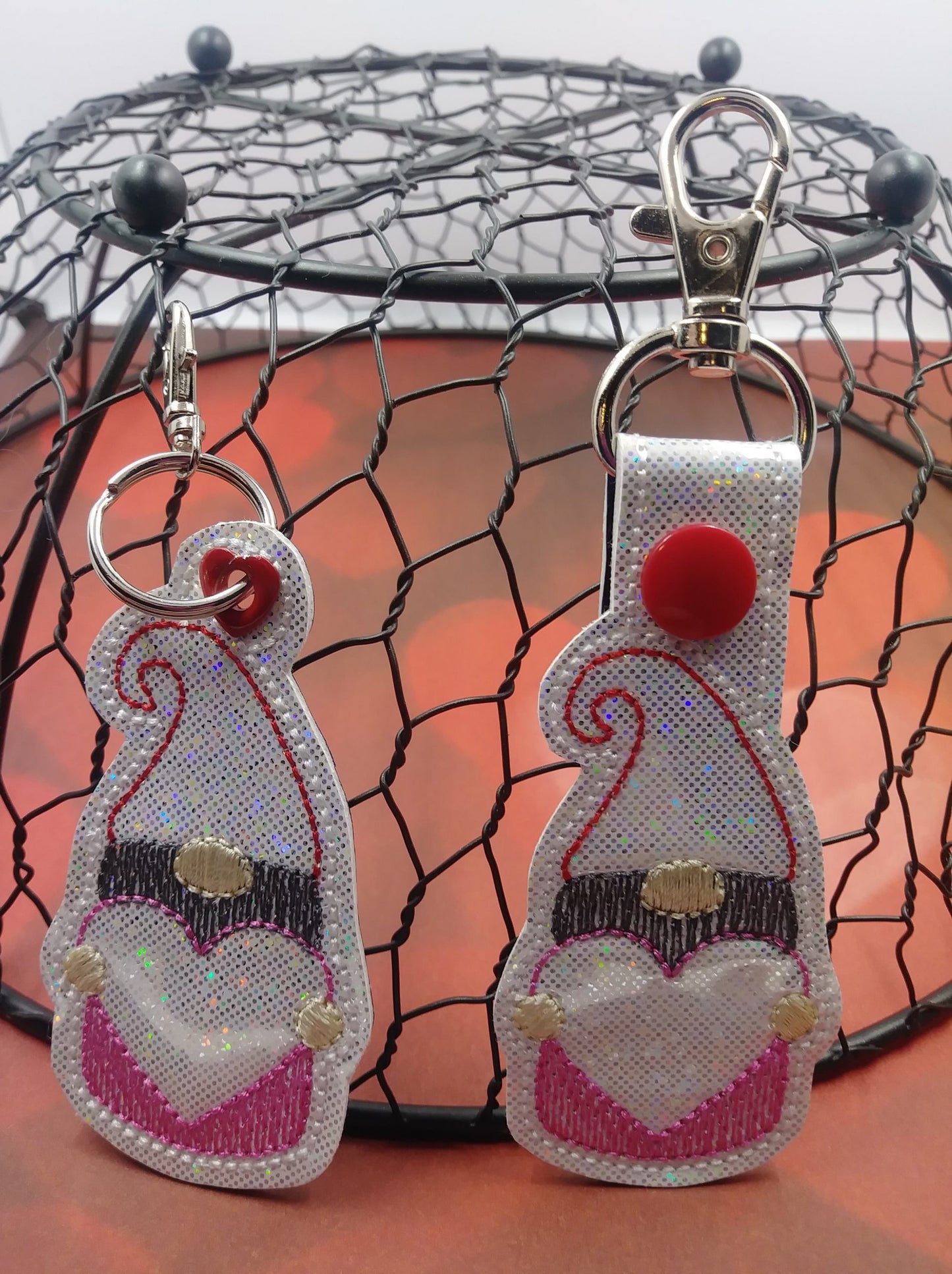 Valentine Gnome Fobs - DIGITAL Embroidery DESIGN