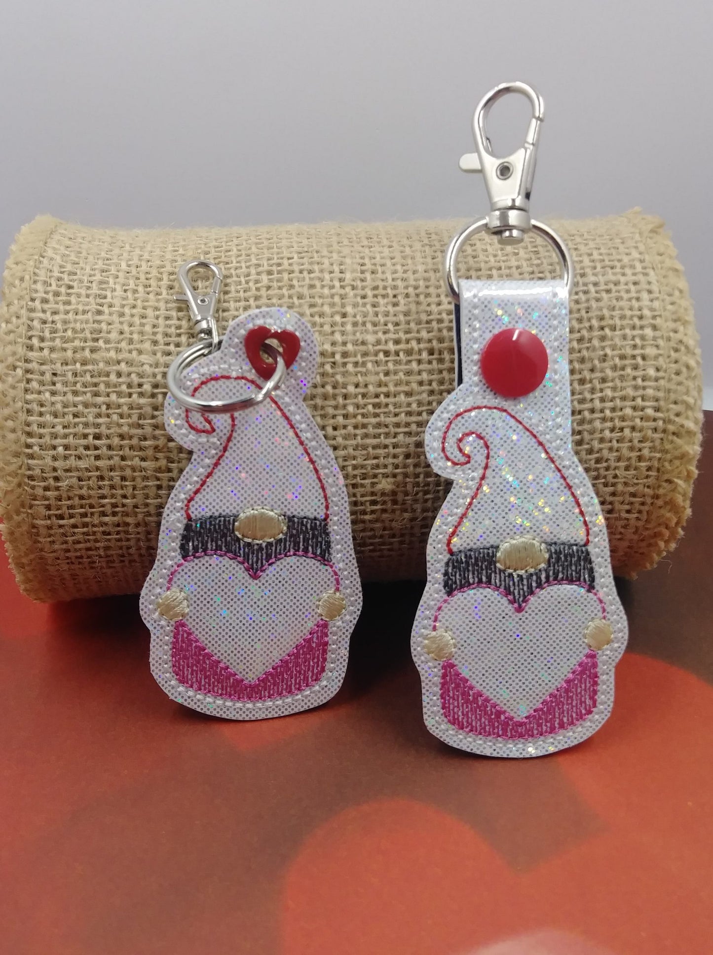 Valentine Gnome Fobs - DIGITAL Embroidery DESIGN