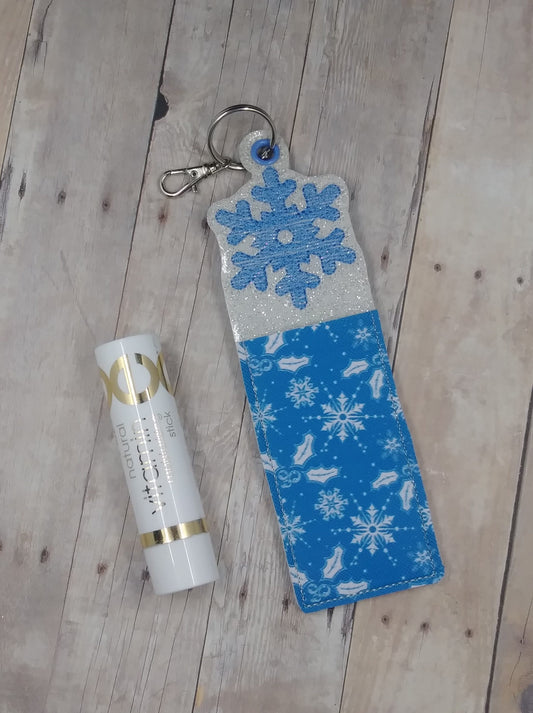 Snowflake Sketch Lip Balm Holders 5x7 - DIGITAL Embroidery DESIGN