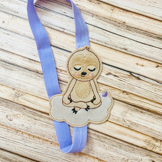 Namaste Sloth - Book Band - Embroidery Design, Digital File