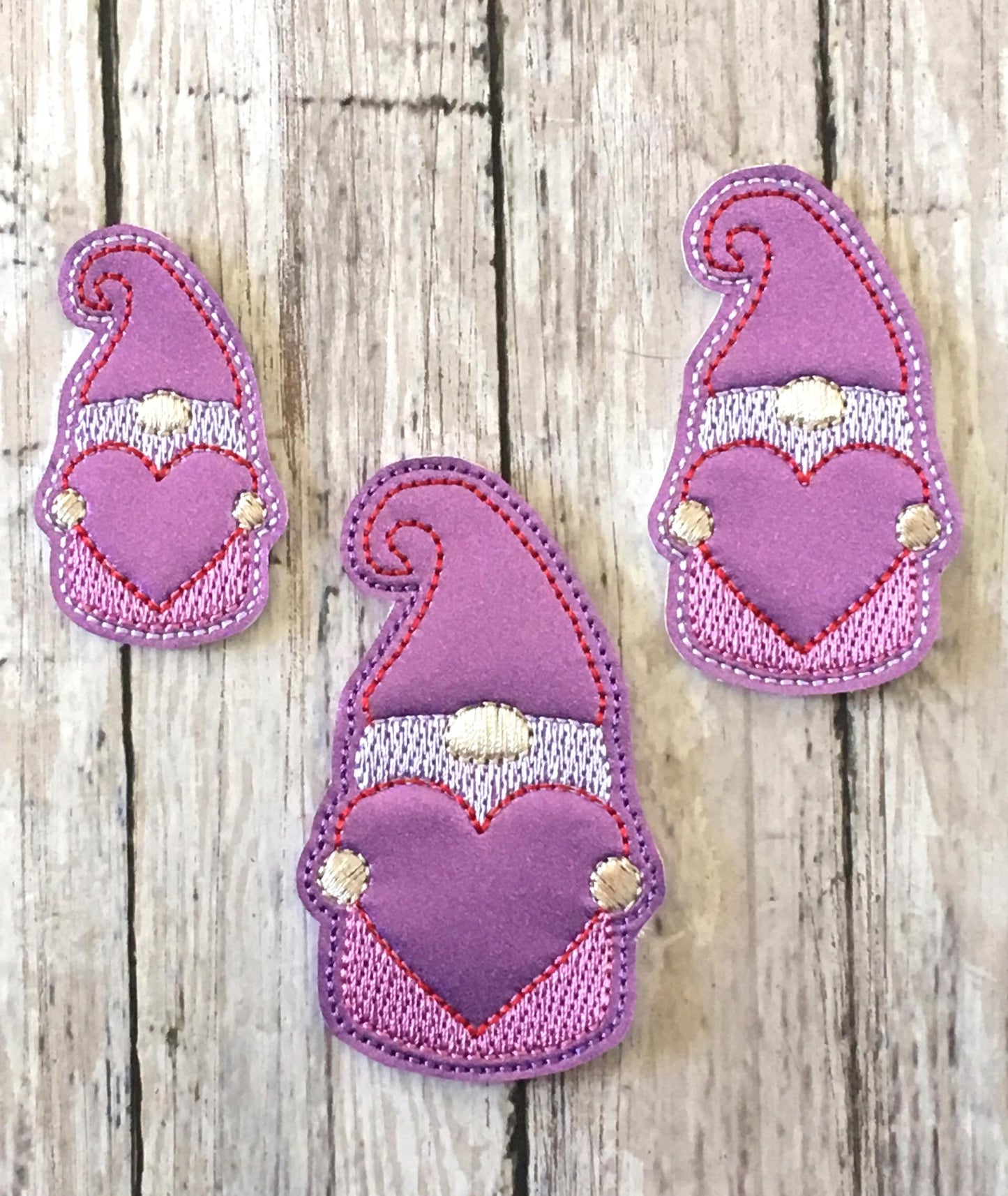 Valentine Gnome Felties - 3 sizes - 4x4 and 5x7 Grouped- Digital Embroidery Design
