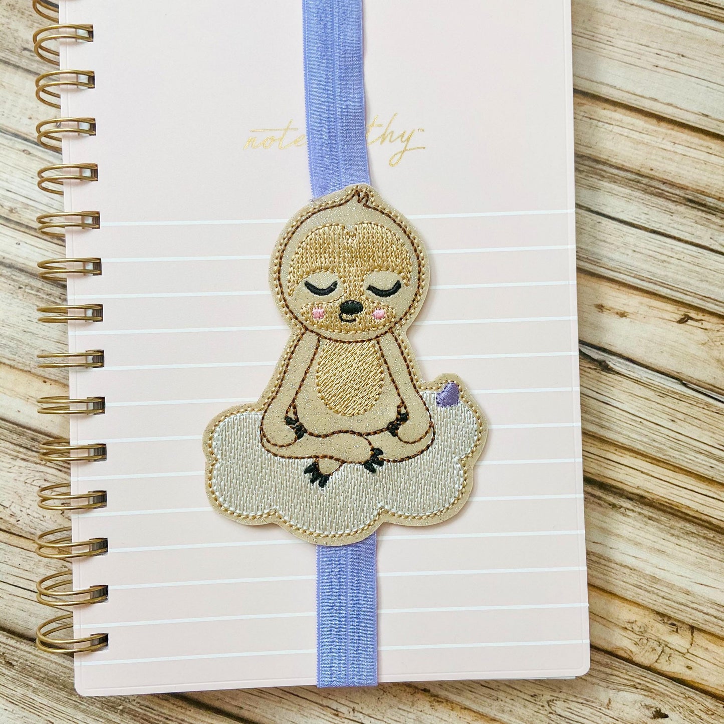 Namaste Sloth - Book Band - Embroidery Design, Digital File