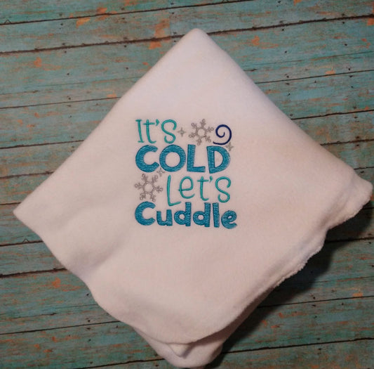 It's Cold Let's Cuddle - 3 sizes- Digital Embroidery Design