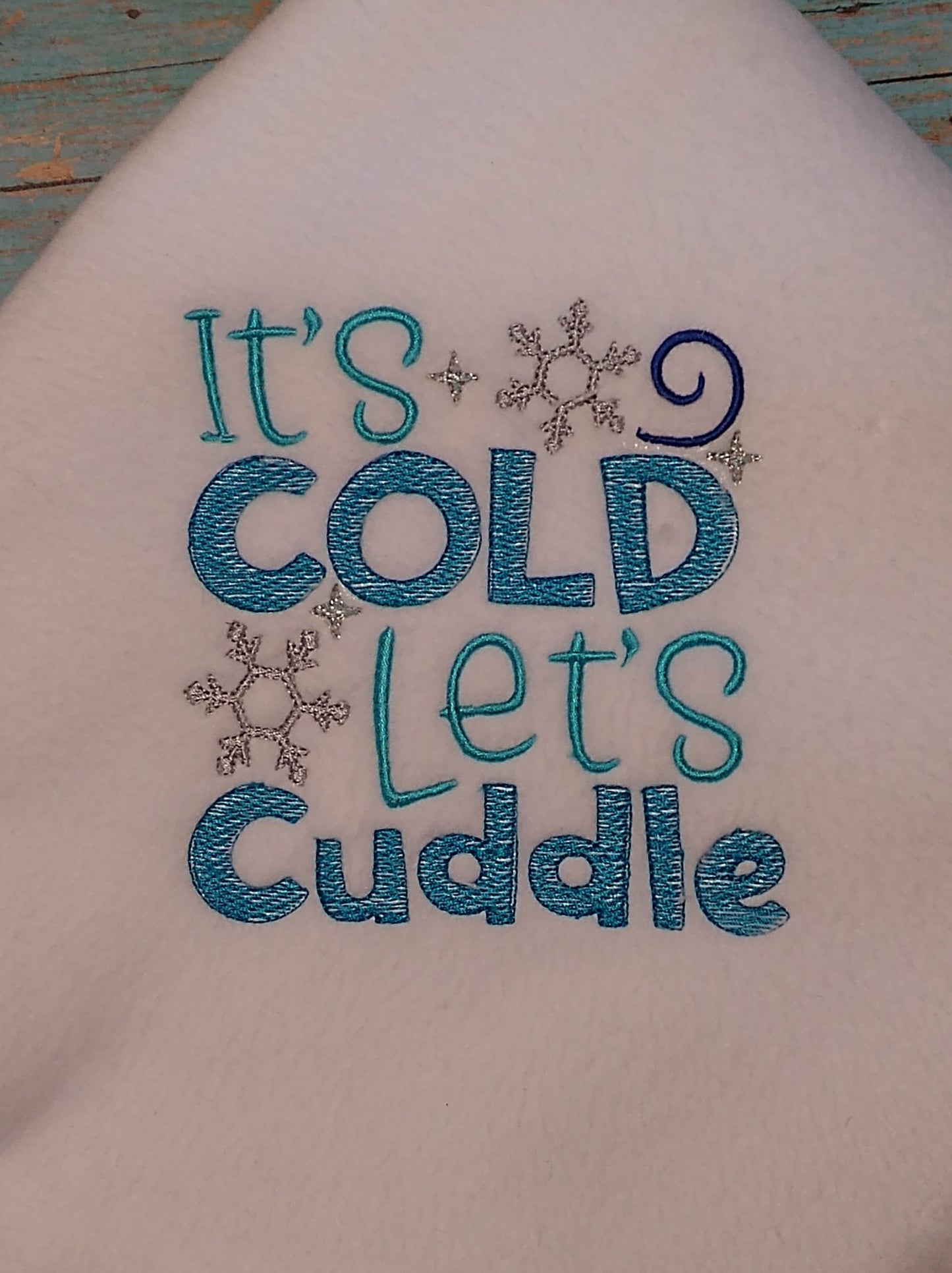 It's Cold Let's Cuddle - 3 sizes- Digital Embroidery Design