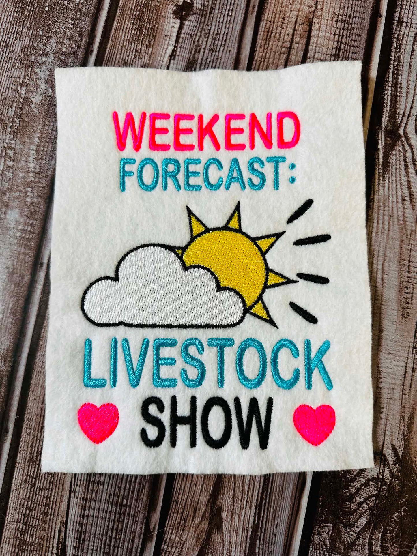 Weekend Forecast – Livestock Show – 4 x 4, 5 x 7, 6 x 10 and 8 x 12 – DIGITAL Embroidery Design