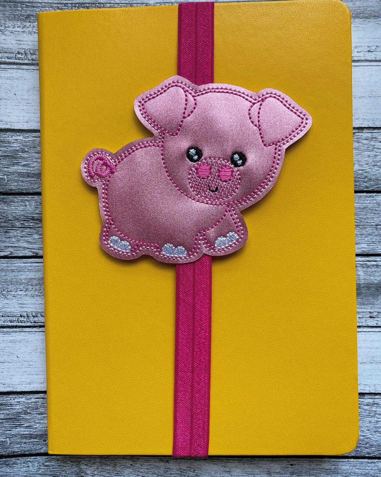 Pig Book Band - Embroidery Design, Digital File