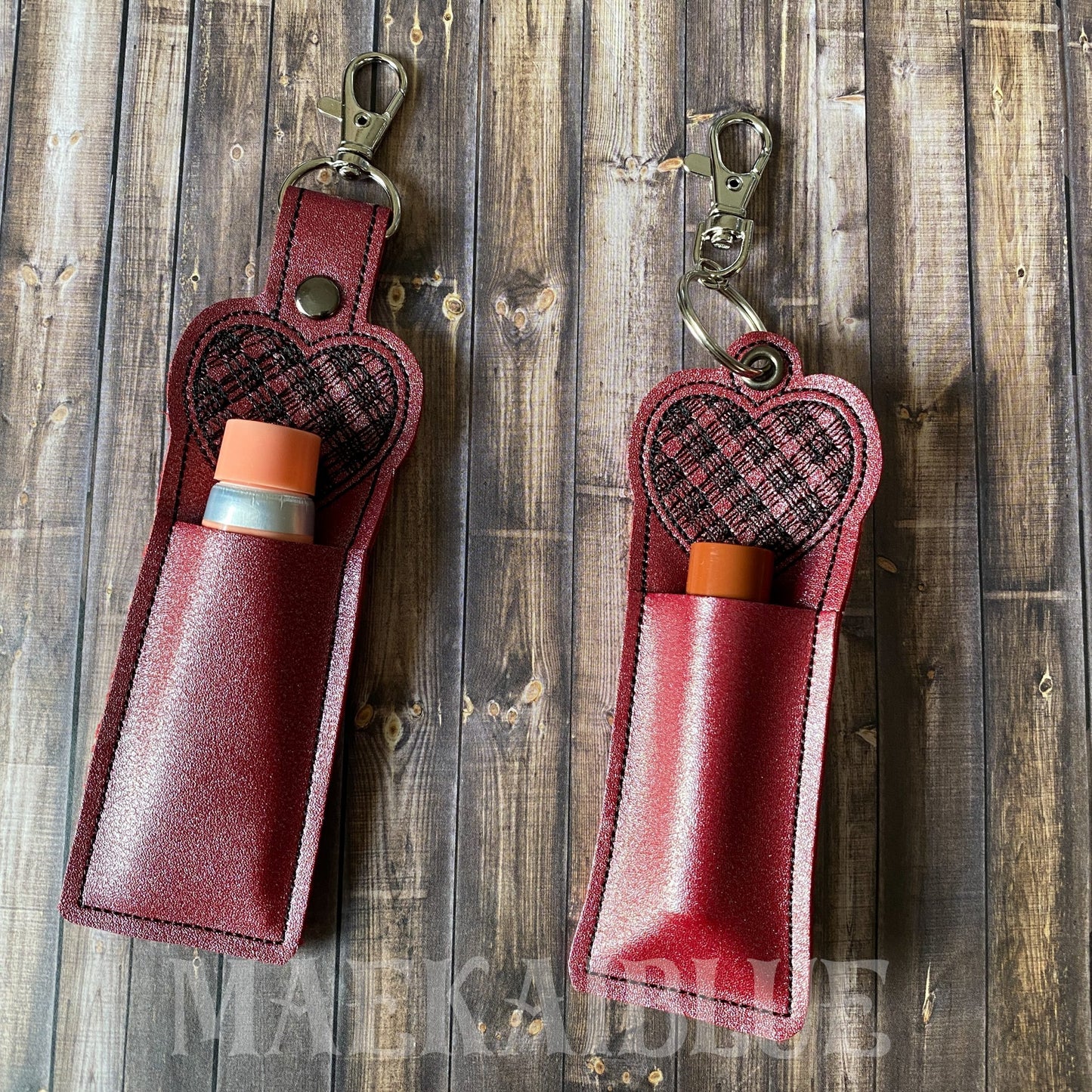 Plaid Heart Lip Balm Holders 5x7 - DIGITAL Embroidery DESIGN
