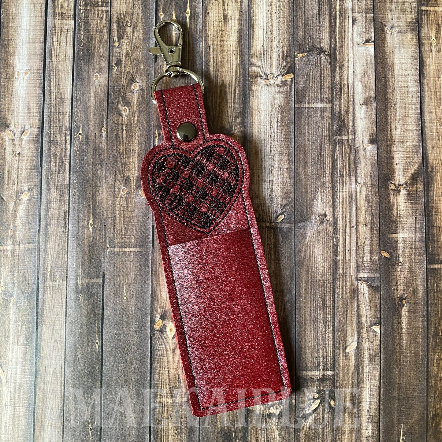Plaid Heart Lip Balm Holders 5x7 - DIGITAL Embroidery DESIGN