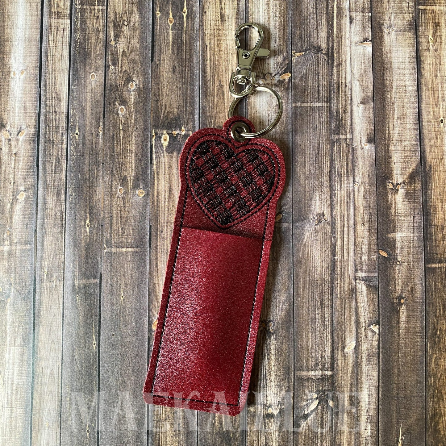 Plaid Heart Lip Balm Holders 5x7 - DIGITAL Embroidery DESIGN