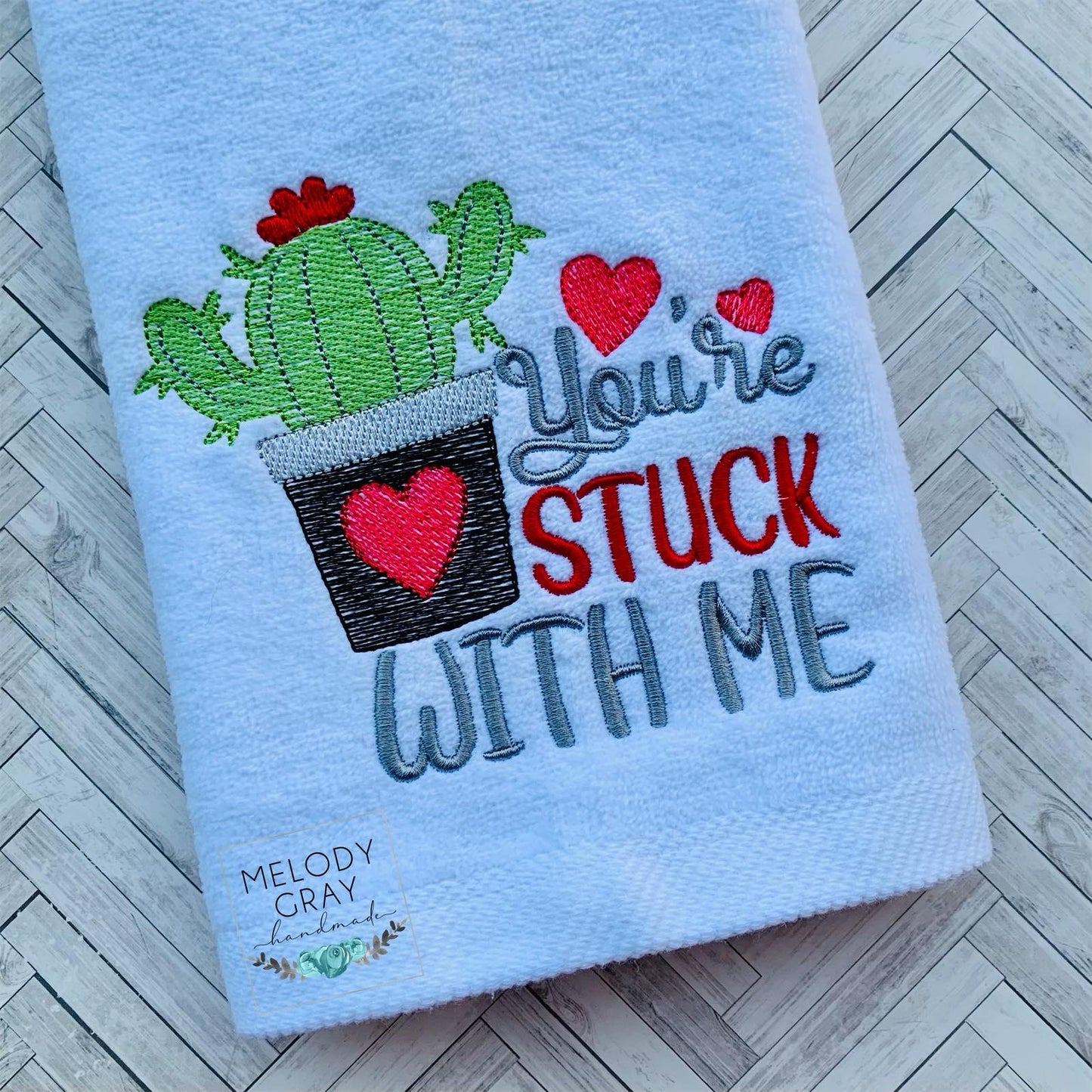 You're Stuck With Me - 3 sizes- Digital Embroidery Design