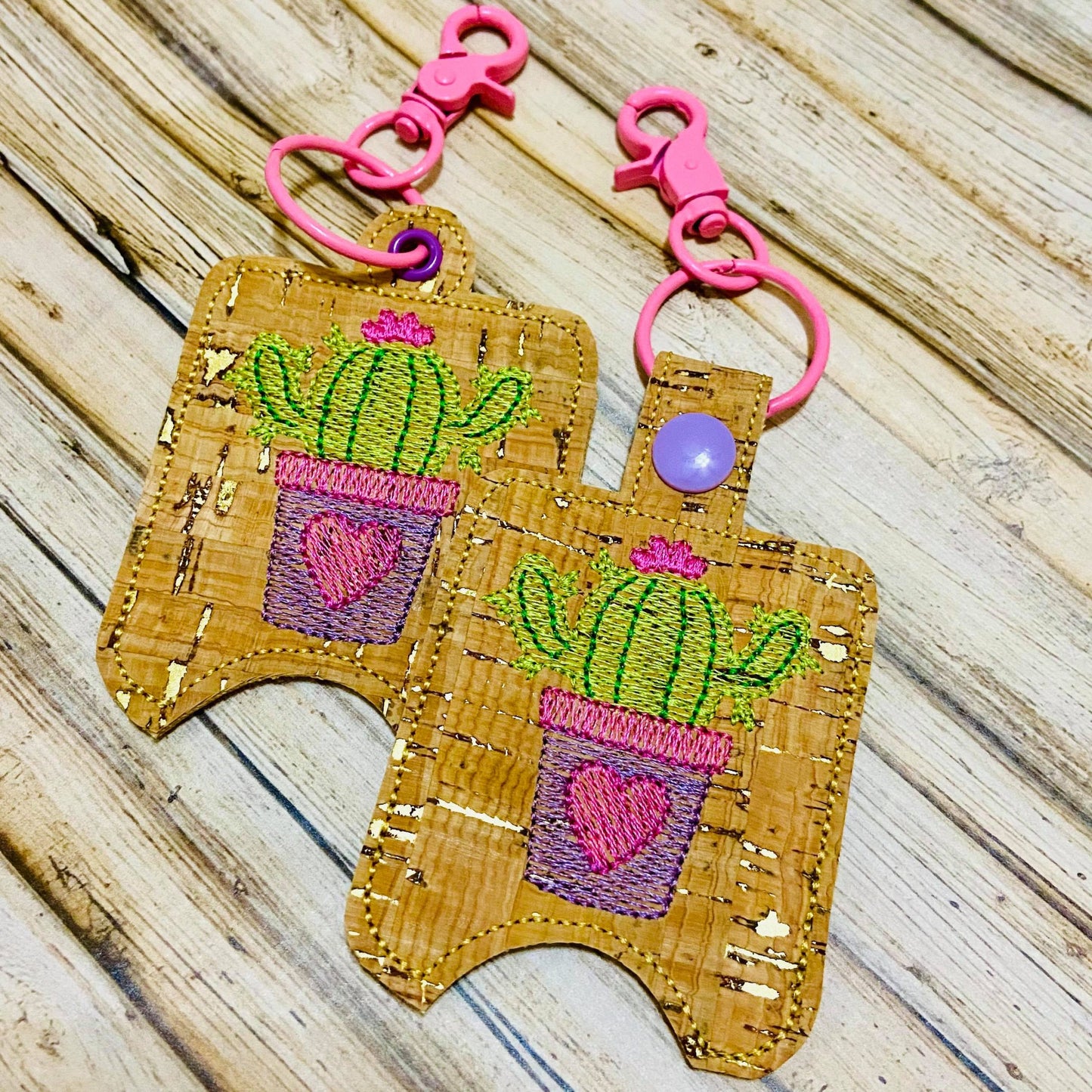 Heart Cactus Sanitizer Holders - DIGITAL Embroidery DESIGN