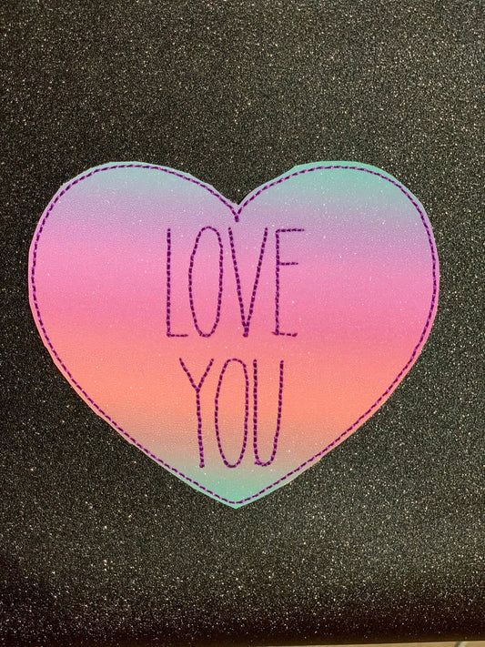 Convo Heart Love You Coaster 4x4 - DIGITAL Embroidery DESIGN