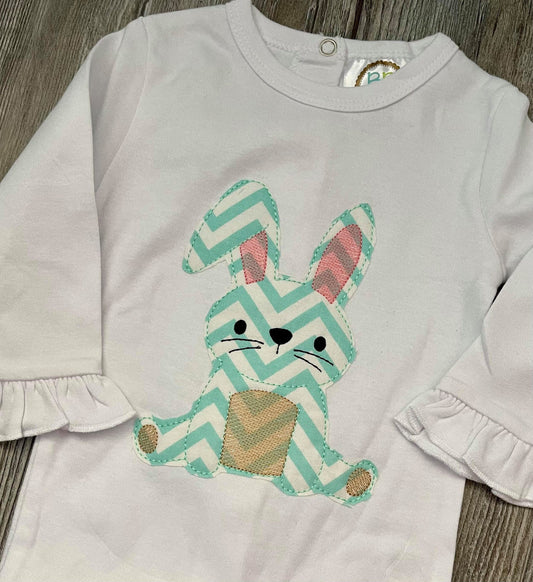 Bean Stitch Bunny Applique - 4 sizes- Digital Embroidery Design