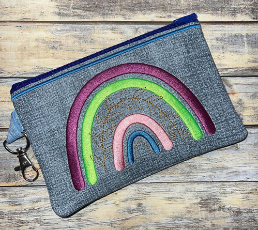 Boho Rainbow Zipper Bag - 3 sizes - Digital Embroidery Design