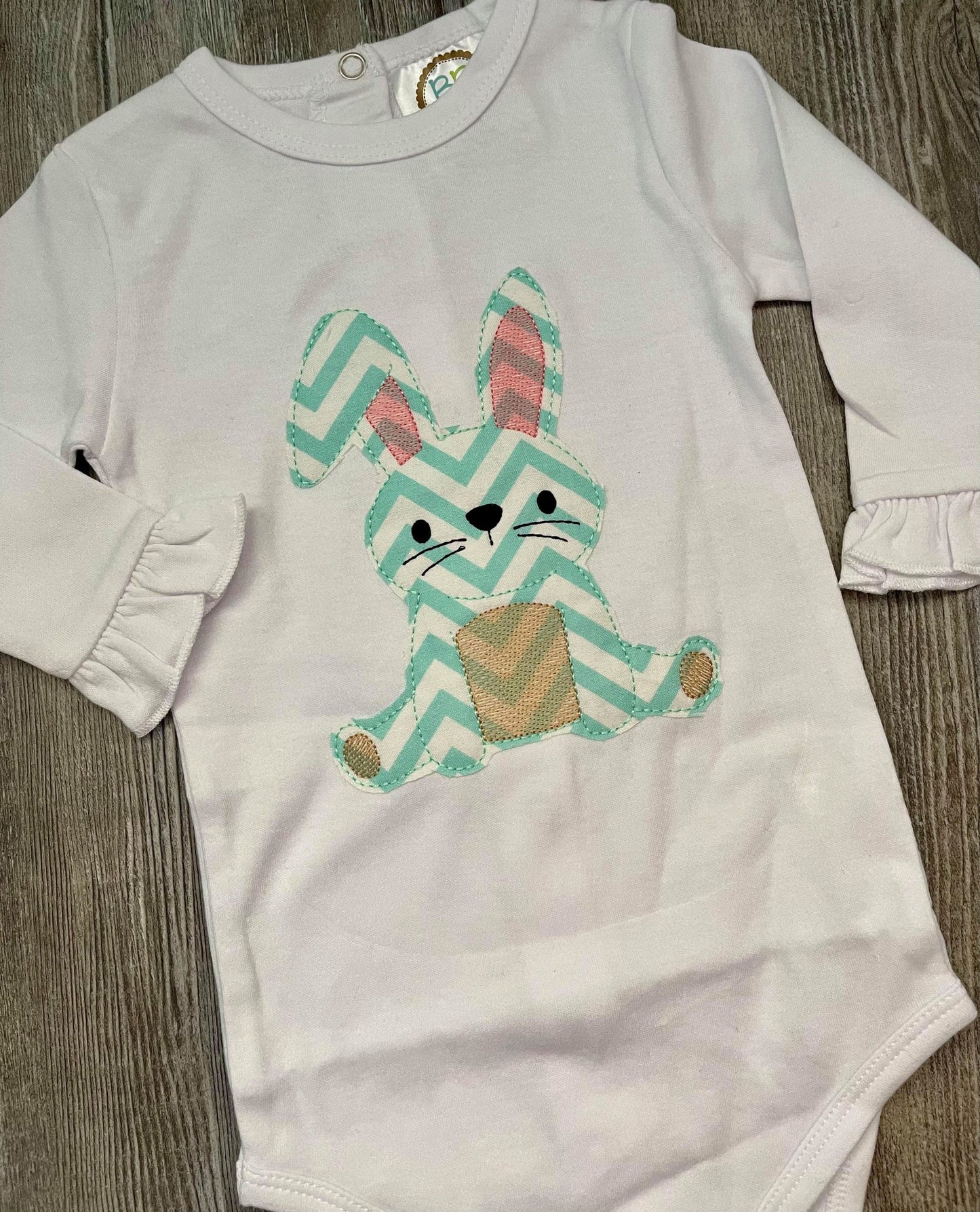 Bean Stitch Bunny Applique - 4 sizes- Digital Embroidery Design