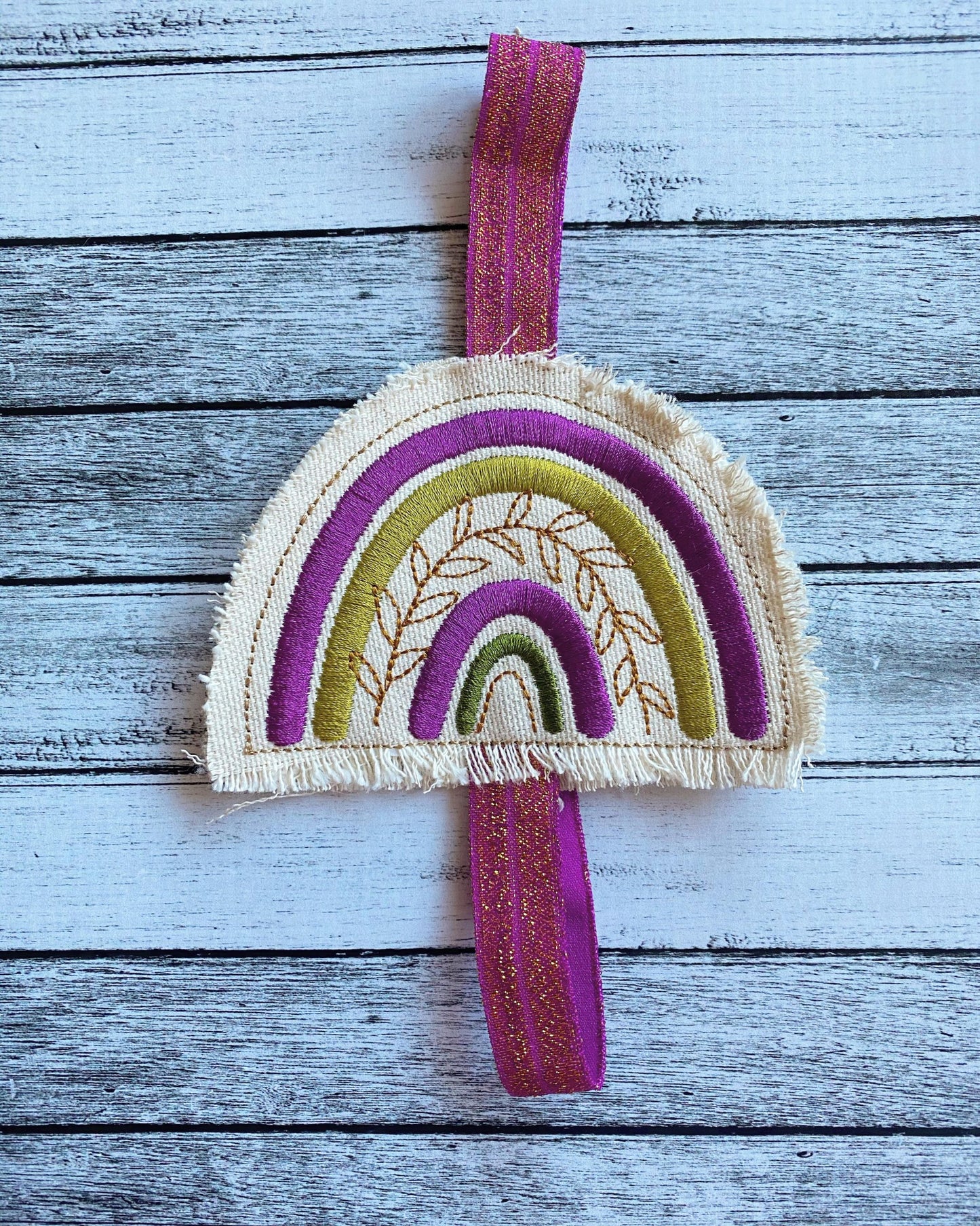 Boho Rainbow Book Band - Embroidery Design, Digital File