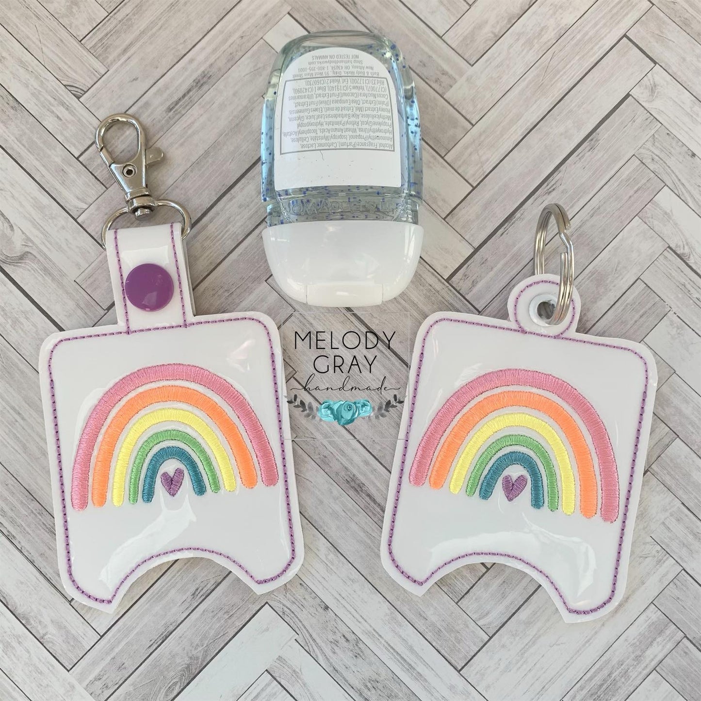 Boho Rainbow Heart Sanitizer Holders - DIGITAL Embroidery DESIGN