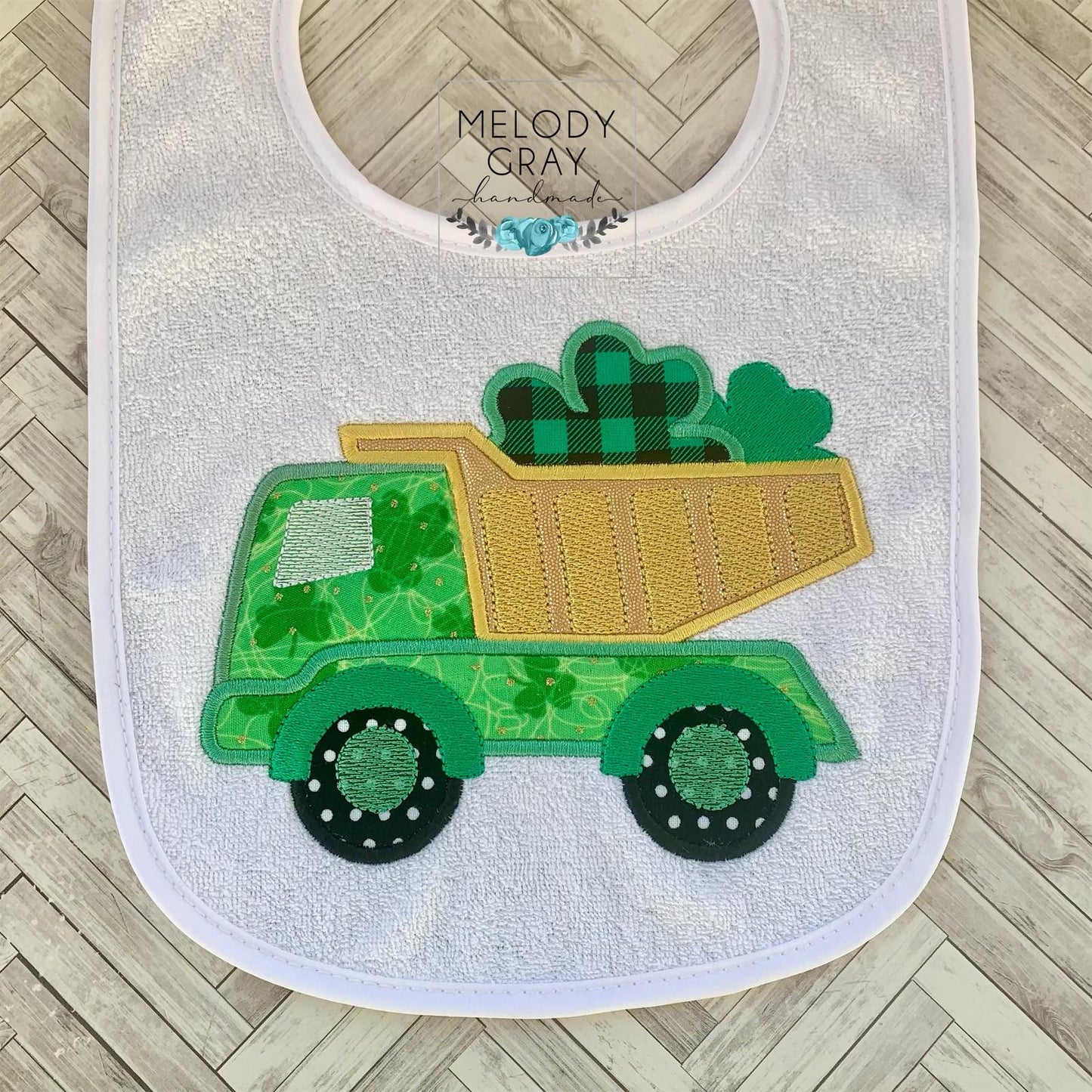 Shamrock Dump Truck Applique - 3 sizes- Digital Embroidery Design