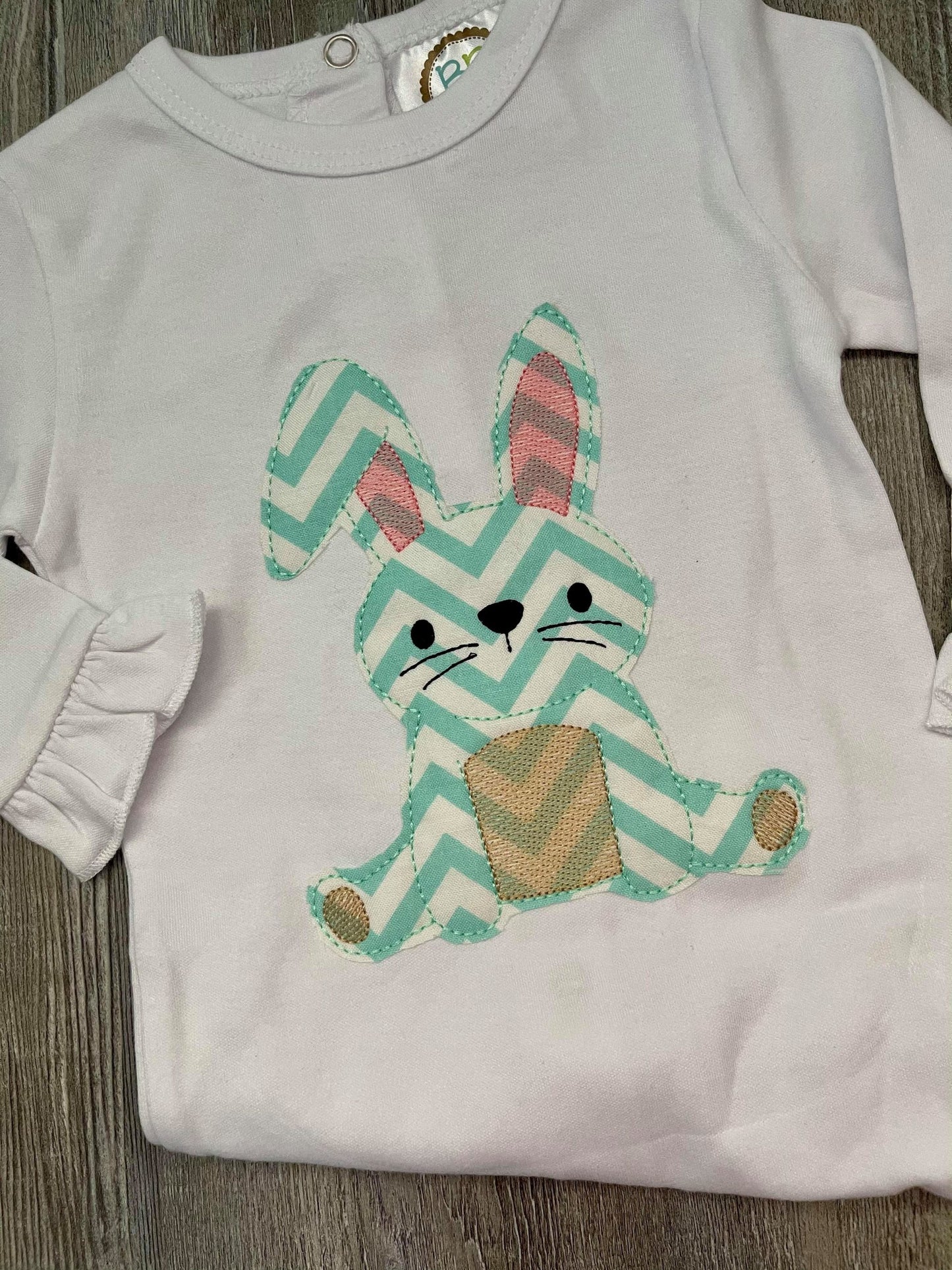 Bean Stitch Bunny Applique - 4 sizes- Digital Embroidery Design