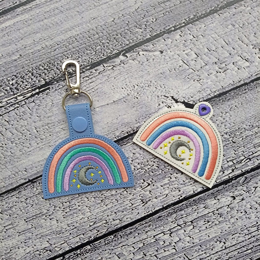 Boho Rainbow Moon Fobs - DIGITAL Embroidery DESIGN