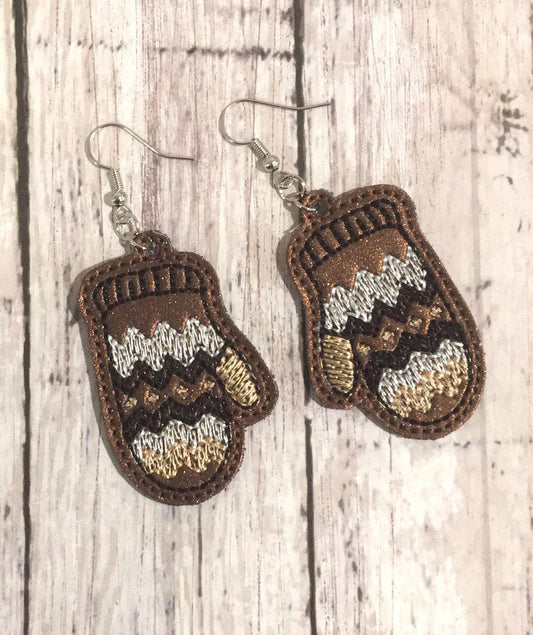 Mitten Earrings - 1 Size - Digital Embroidery Design