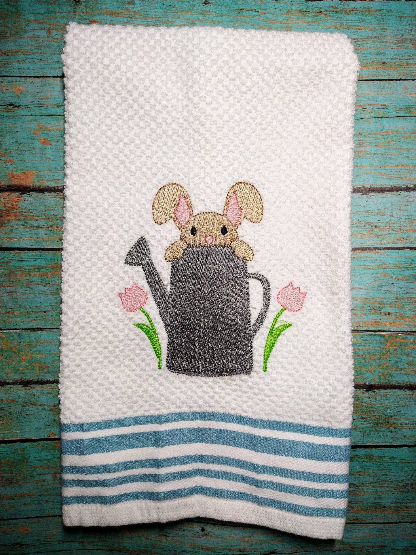 Watering Can Bunny - 4 sizes- Digital Embroidery Design