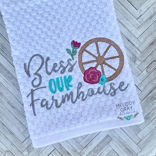 Bless Our Farmhouse- 3 sizes- Digital Embroidery Design