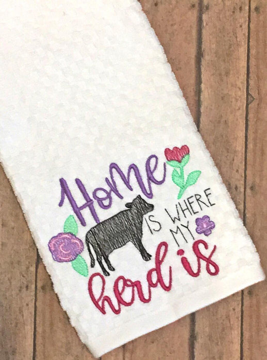 Home is Where Our Herd Is - 2 sizes- Digital Embroidery Design